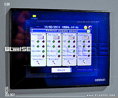 Интерфейс контроля работы установок рециркуляции BlastSE