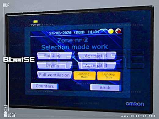 Панель управления зонами окрасочной камеры BlastSE